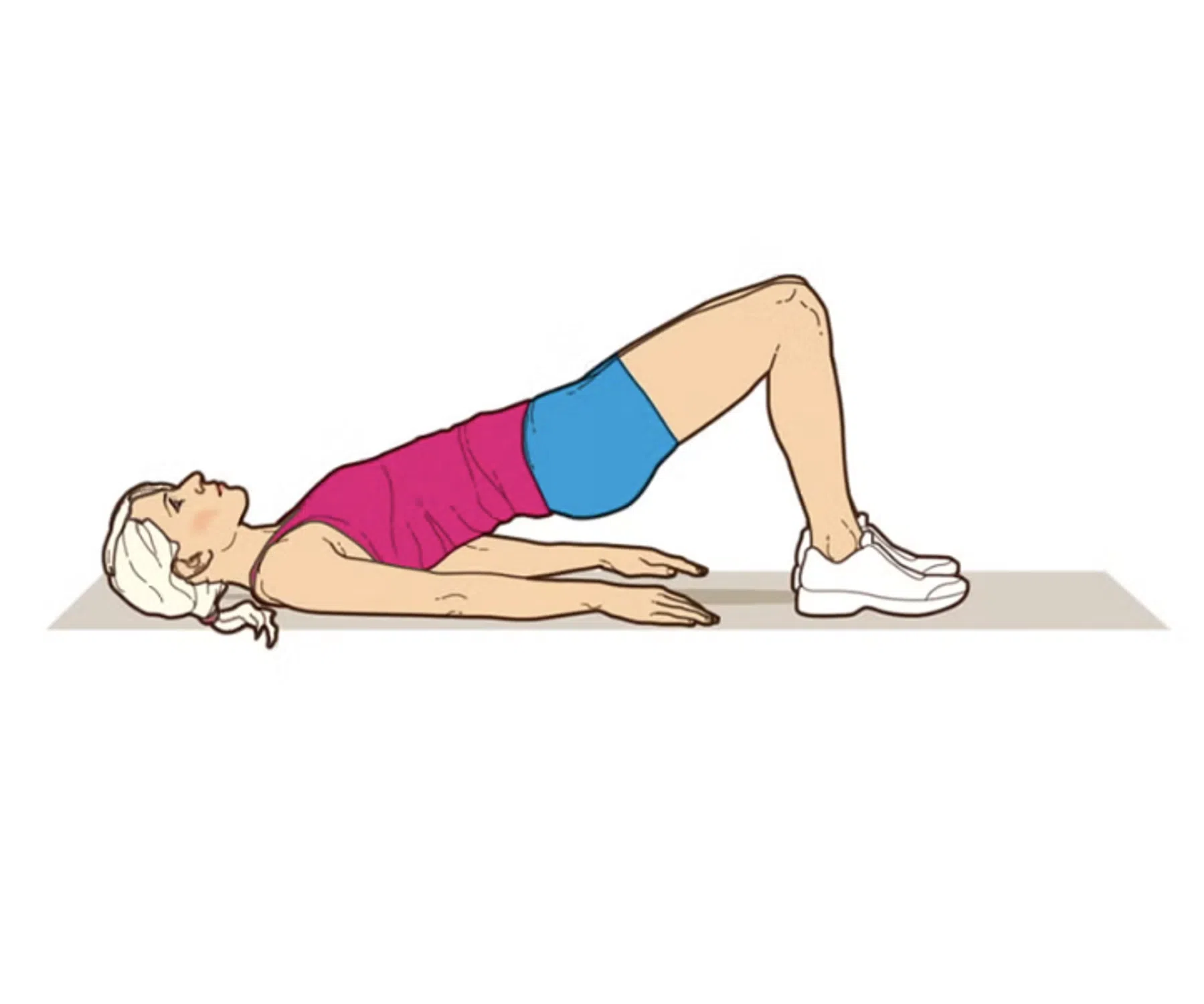 vrouw doet glute bridge